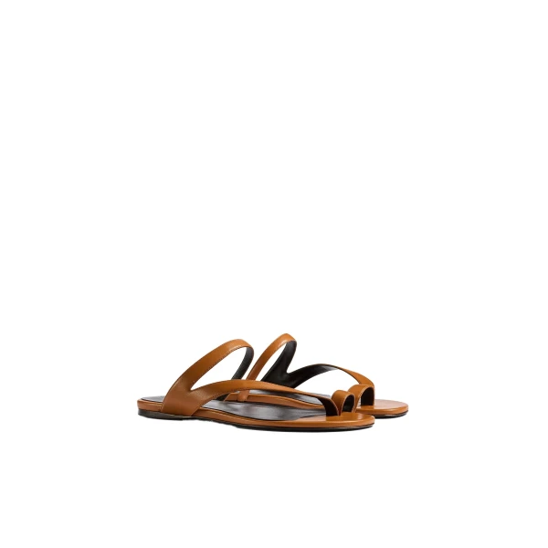 Aimee Flat Sandal in Cuoio Leather - Image 2