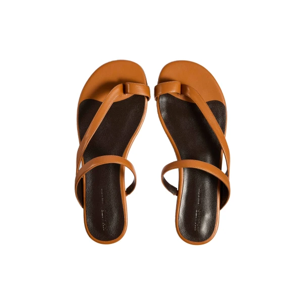 Aimee Flat Sandal in Cuoio Leather - Image 3