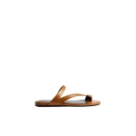 Khaite Aimee Flat Sandal in Cuoio Leather
