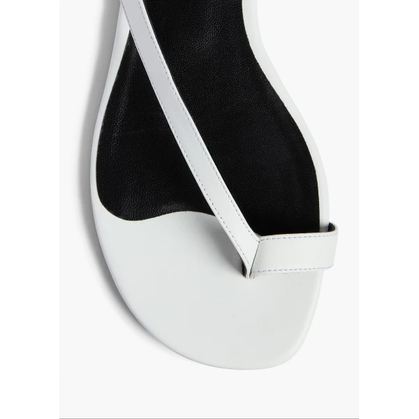 Aimee Flat Sandal in Optic White Leather - Image 3