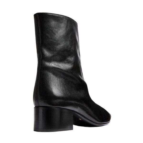 Andee Ankle Boot in Black Glazed Leather - Image 3