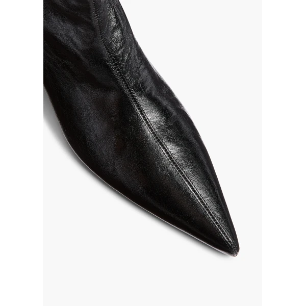 Andee Ankle Boot in Black Glazed Leather - Image 4