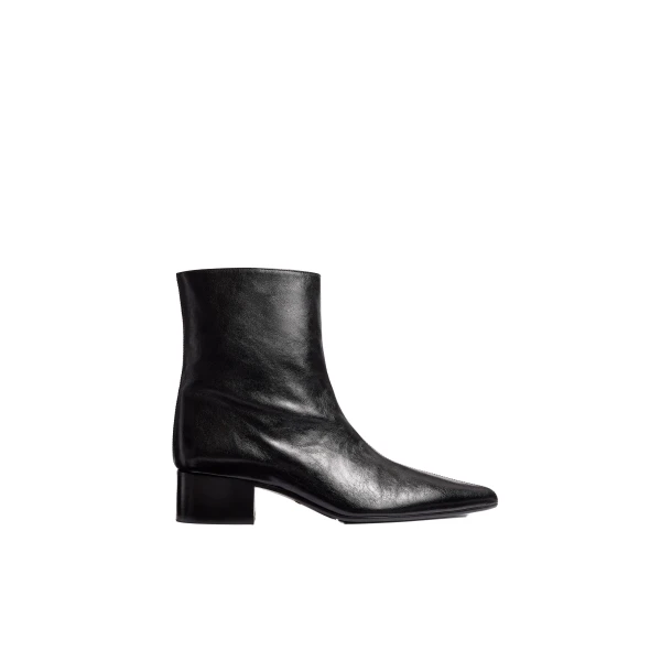 Andee Ankle Boot in Black Glazed Leather