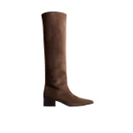Khaite Andee Knee-High Boot in Ebano Suede
