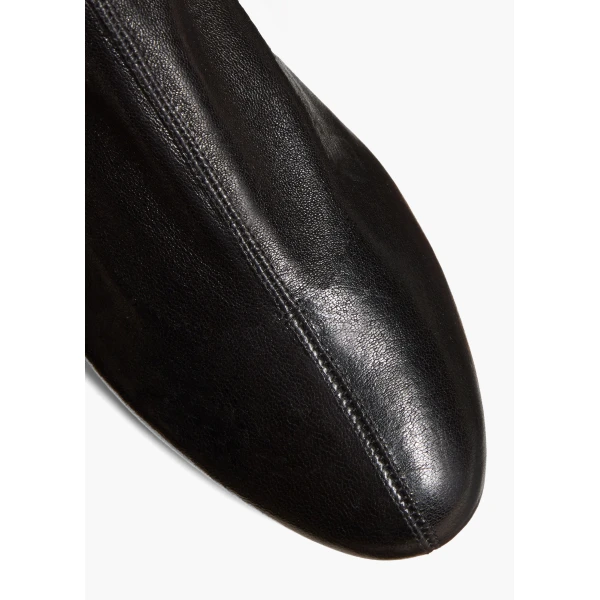 Apollo Flat Ankle Boot in Black Leather - Image 3