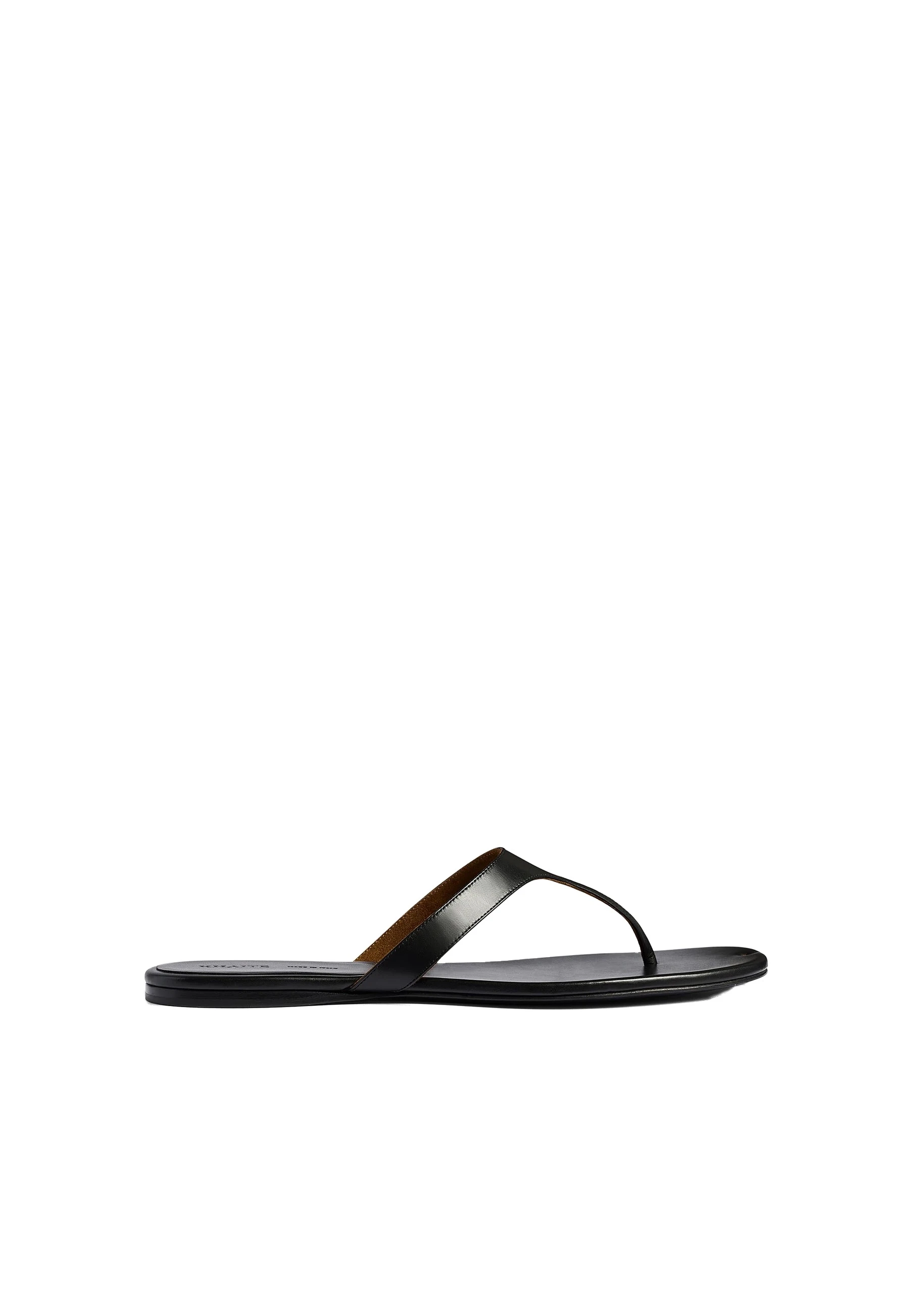 Khaite Archer Flat Sandal in Black Leather | Buy Shoes at Luxury Shoes Khaite Archer Flat Sandal in Black Leather