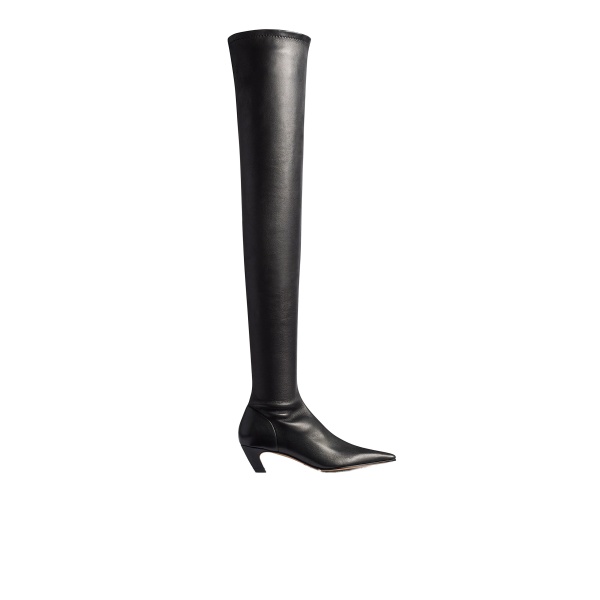 Khaite Arizona Over-the-Knee Stretch Boot in Black Nappa Leather