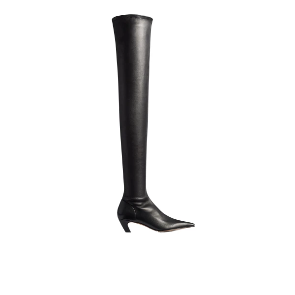 Khaite Arizona Over-the-Knee Stretch Boot in Black Nappa Leather