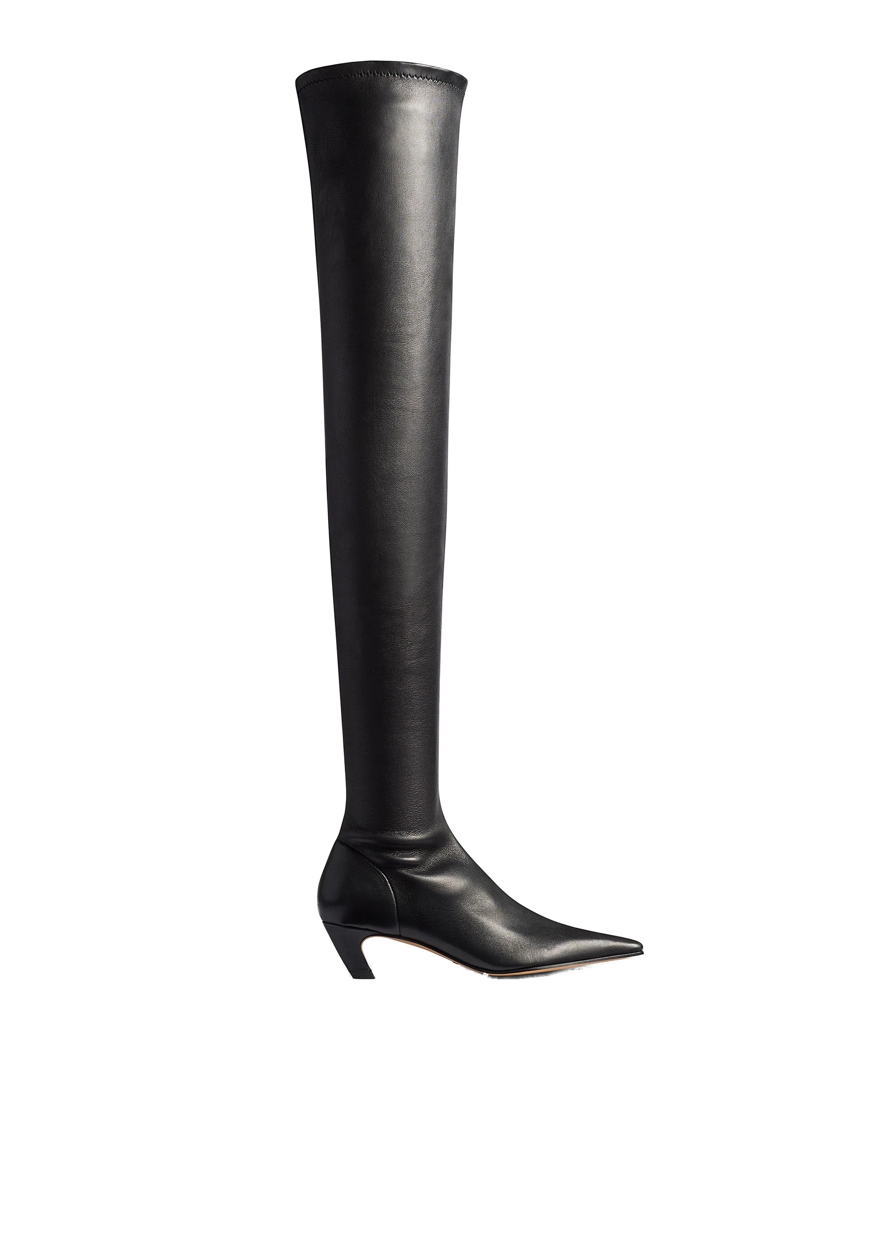 Khaite Arizona Over-the-Knee Stretch Boot in Black Nappa Leather | Buy Shoes at Luxury Shoes Khaite Arizona Over-the-Knee Stretch Boot in Black Nappa Leather
