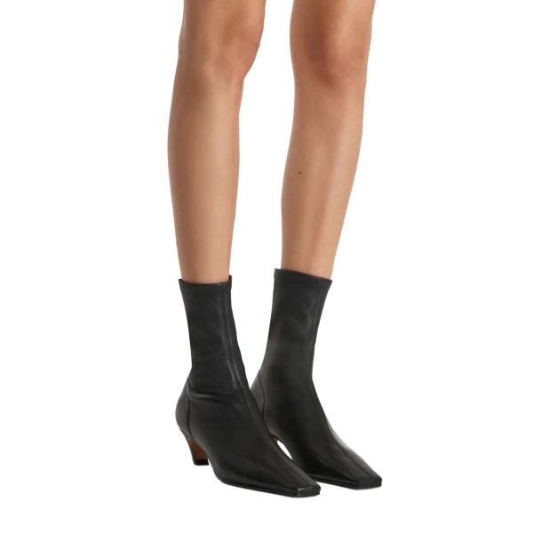Arizona Stretch Ankle Boot in Black Nappa Leather - Image 3