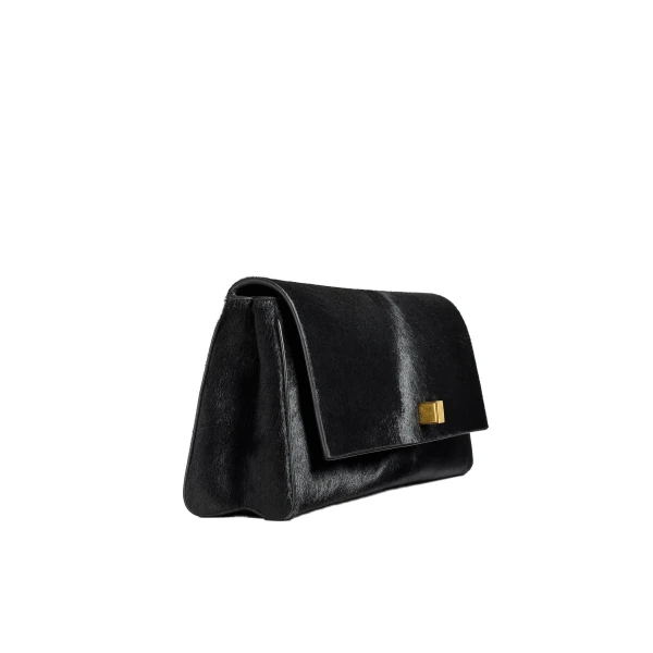 Audrey Clutch in Black Haircalf - Image 3