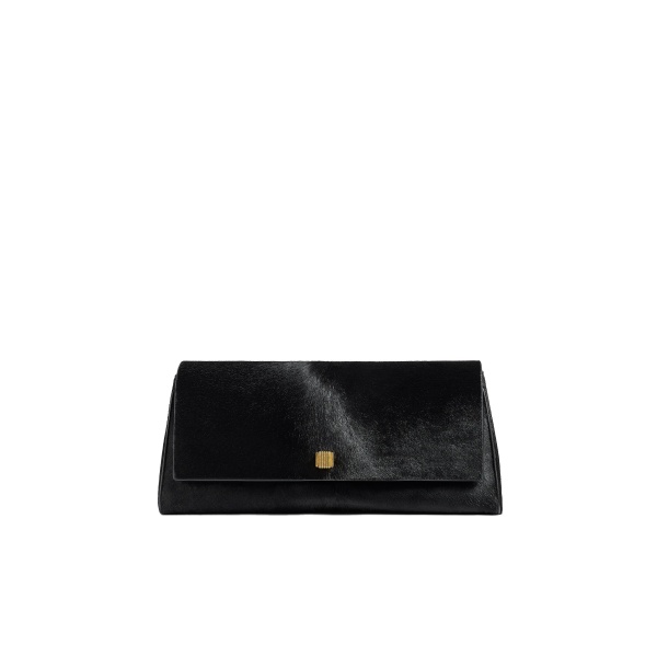 Khaite Audrey Clutch in Black Haircalf