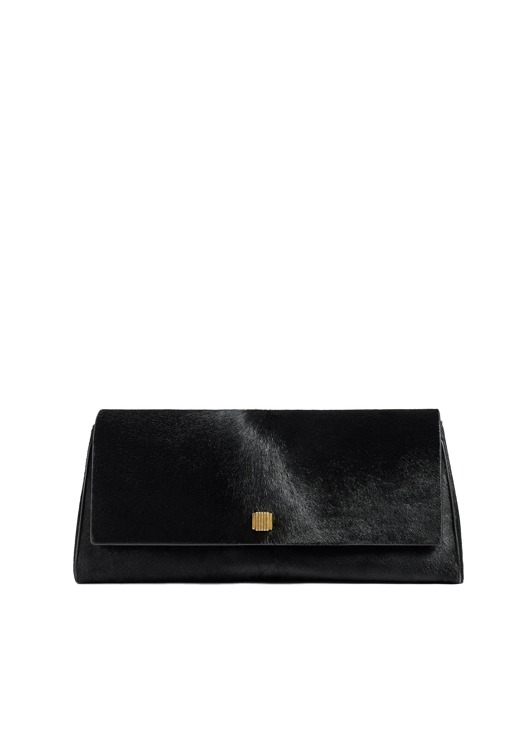 Khaite Audrey Clutch in Black Haircalf | Buy Bags at Luxury Shoes Khaite Audrey Clutch in Black Haircalf