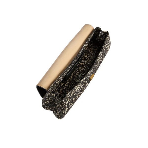 Audrey Clutch in Black and White Marled Raffia - Image 5