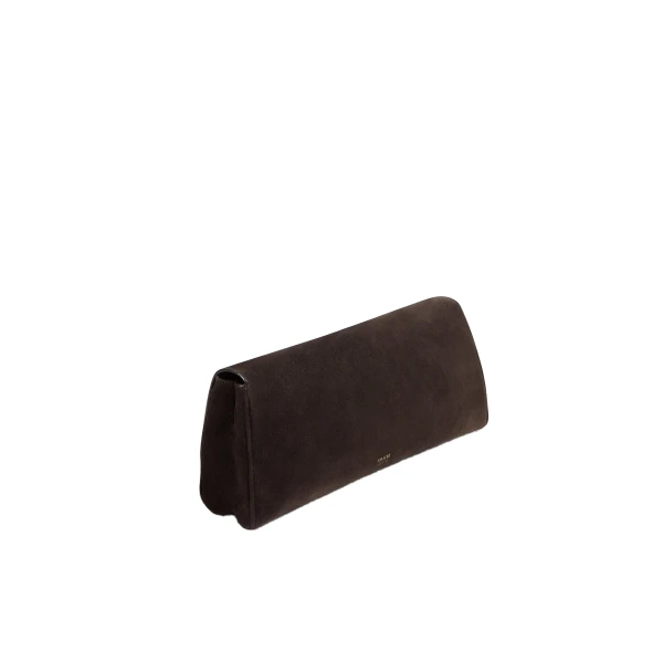 Audrey Clutch in Dark Brown Suede - Image 2