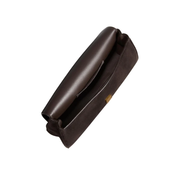 Audrey Clutch in Dark Brown Suede - Image 5