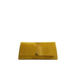 Khaite Audrey Clutch in Golden Olive Haircalf