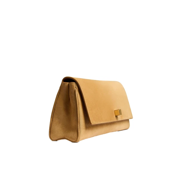 Audrey Clutch in Goldenrod Suede - Image 4