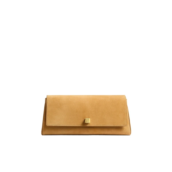 Audrey Clutch in Goldenrod Suede
