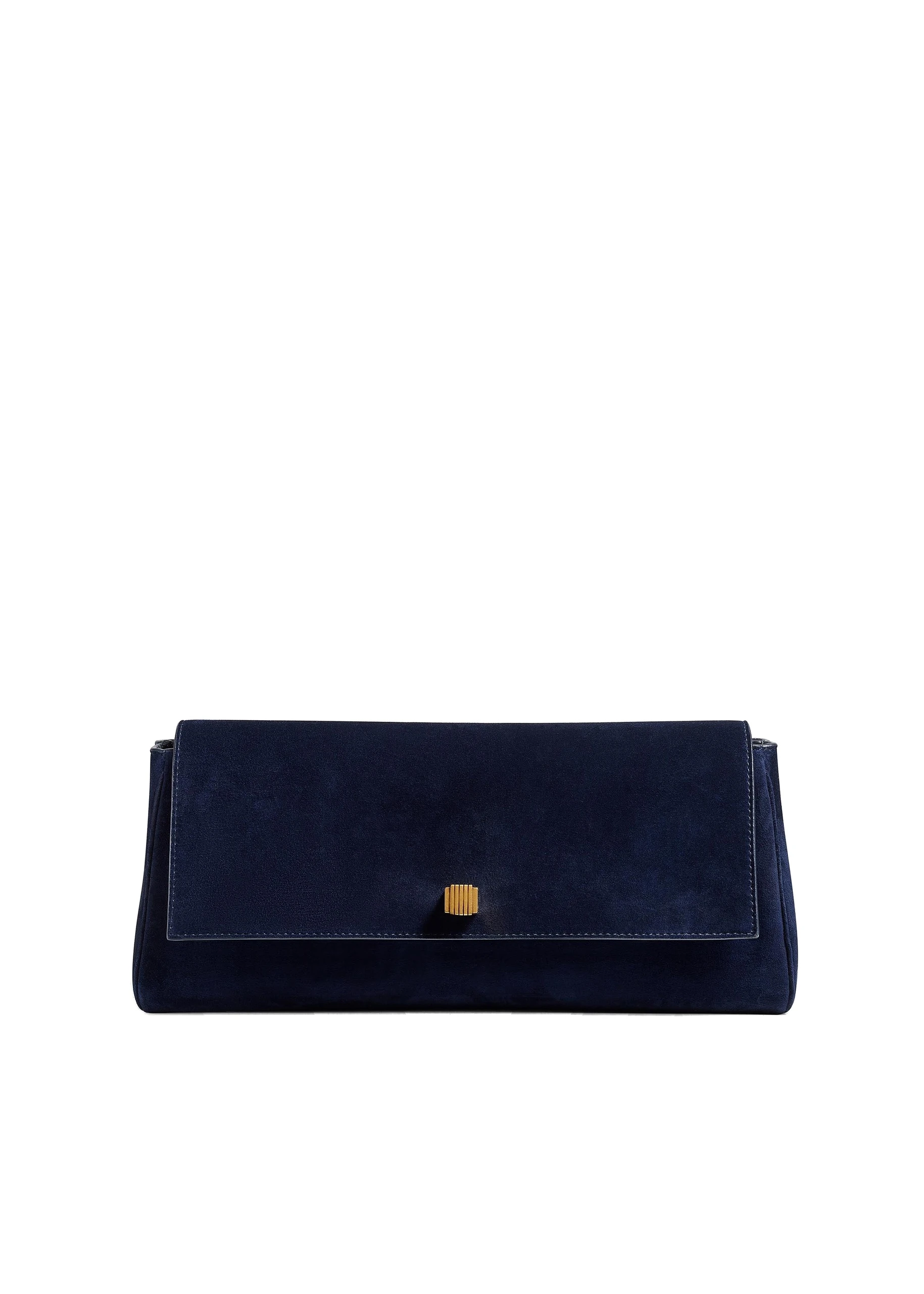 Khaite Audrey Clutch in Midnight Suede | Buy Bags at Luxury Shoes Khaite Audrey Clutch in Midnight Suede