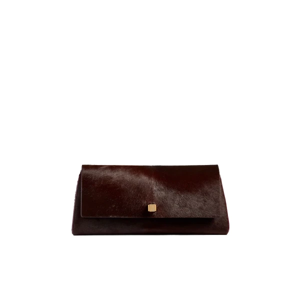 Audrey Clutch in Rouge Noir Haircalf