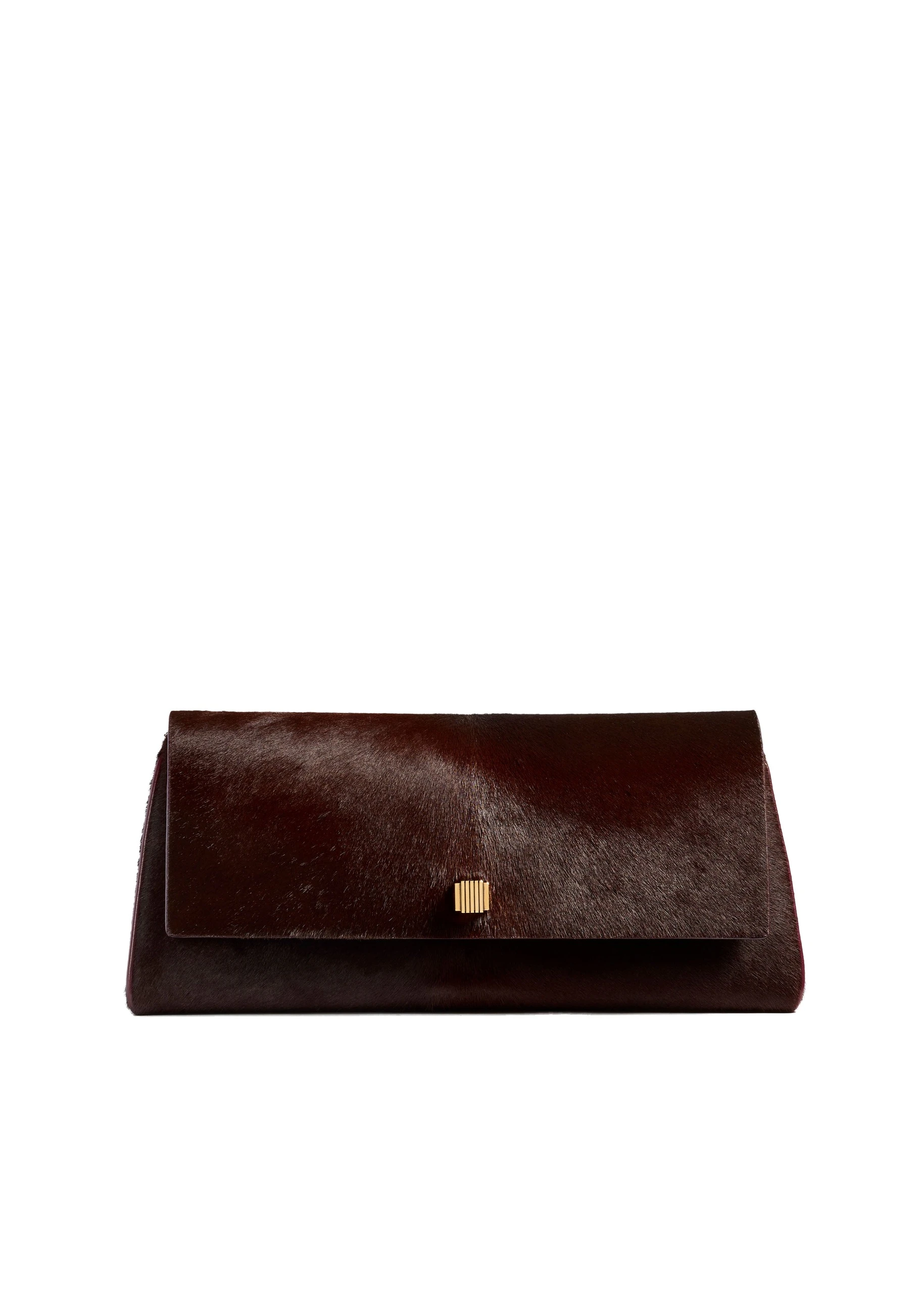 Khaite Audrey Clutch in Rouge Noir Haircalf | Buy Bags at Luxury Shoes Khaite Audrey Clutch in Rouge Noir Haircalf