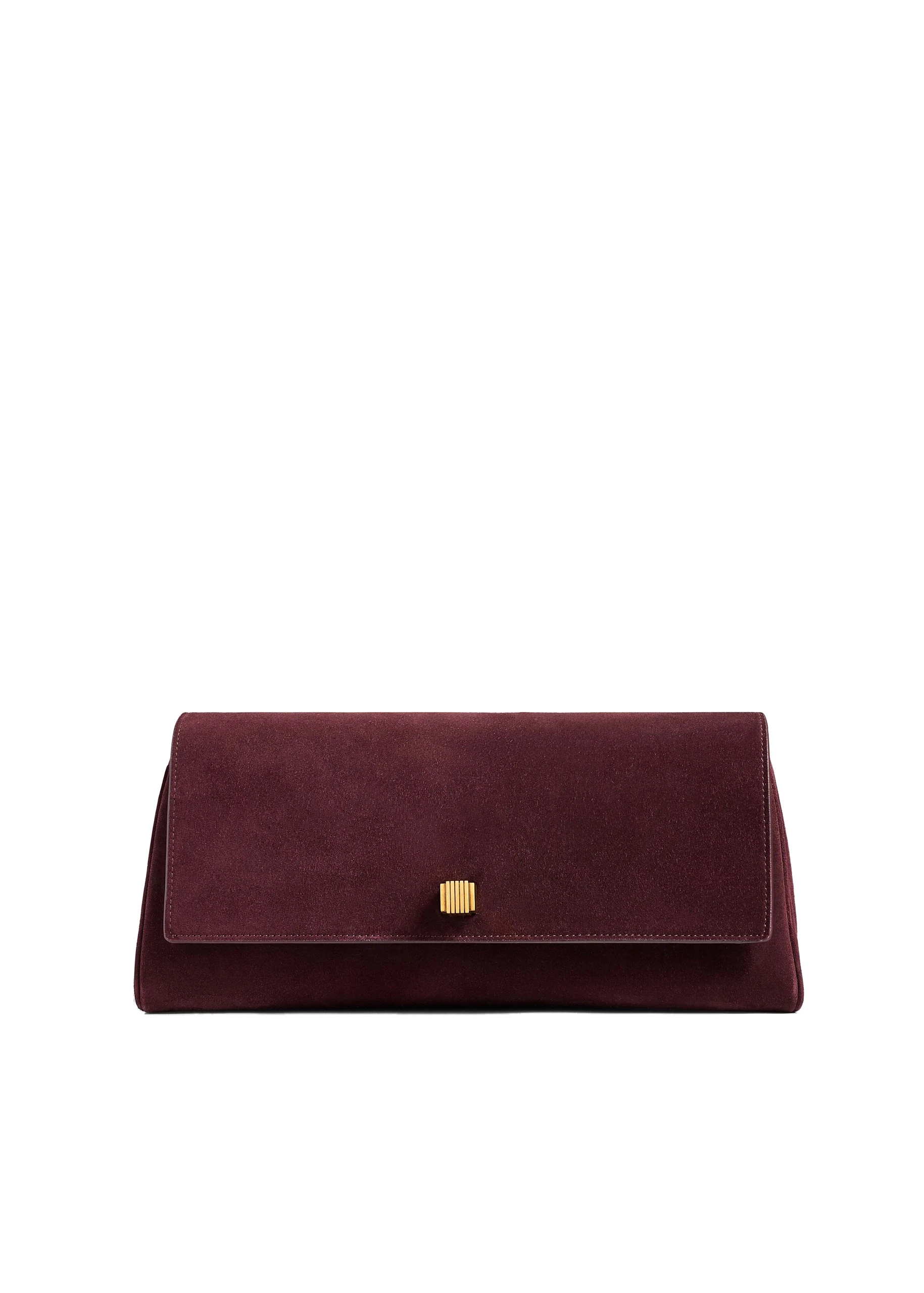 Khaite Audrey Clutch in Rouge Noir Suede | Buy Bags at Luxury Shoes Khaite Audrey Clutch in Rouge Noir Suede
