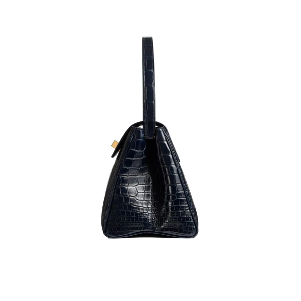 Audrey Top Handle Bag in Midnight Alligator - Image 4