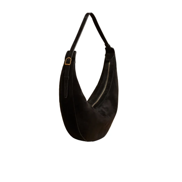 Augustina Hobo in Black Suede