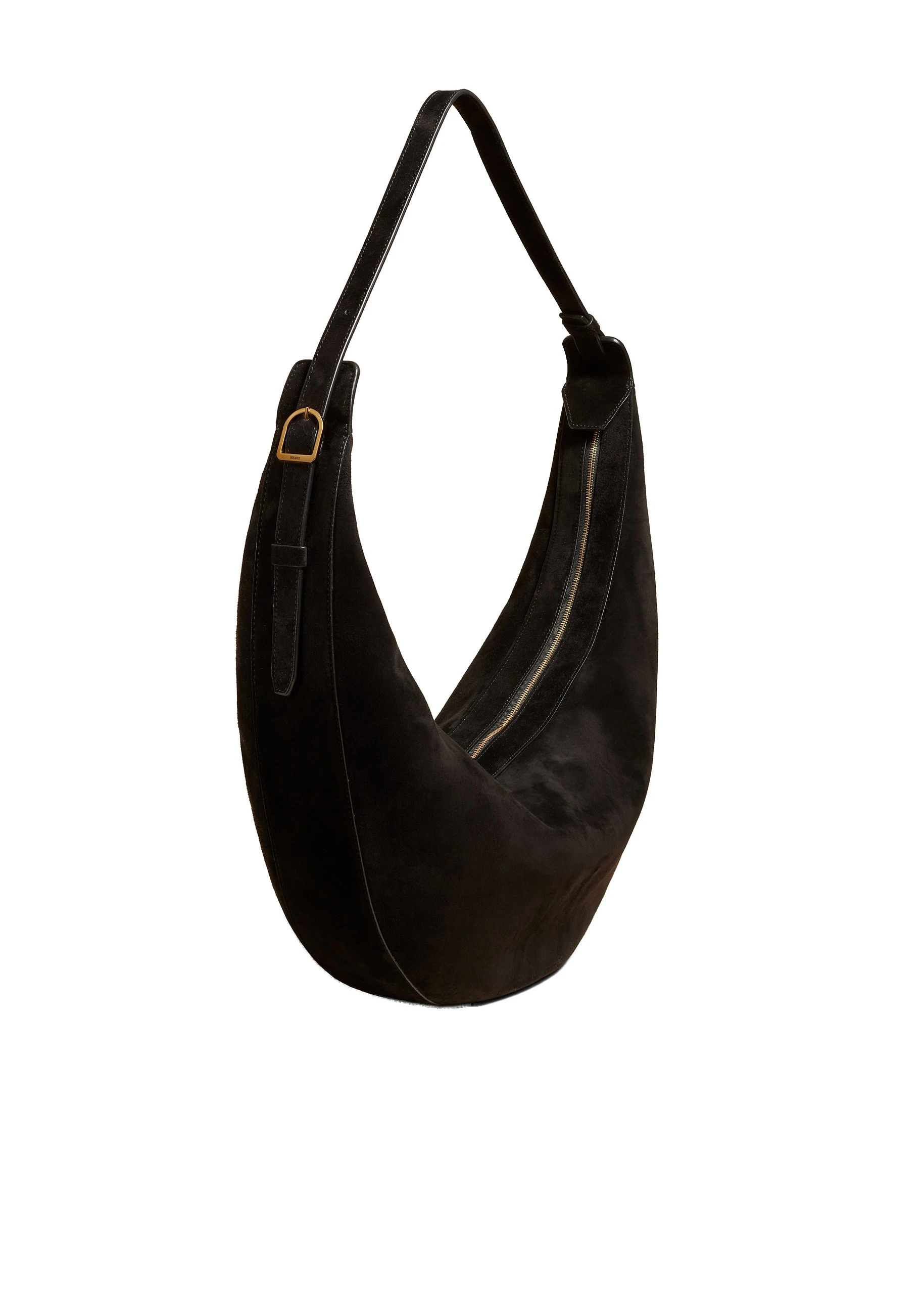 Khaite Augustina Hobo in Black Suede | Buy Bags at Luxury Shoes Khaite Augustina Hobo in Black Suede