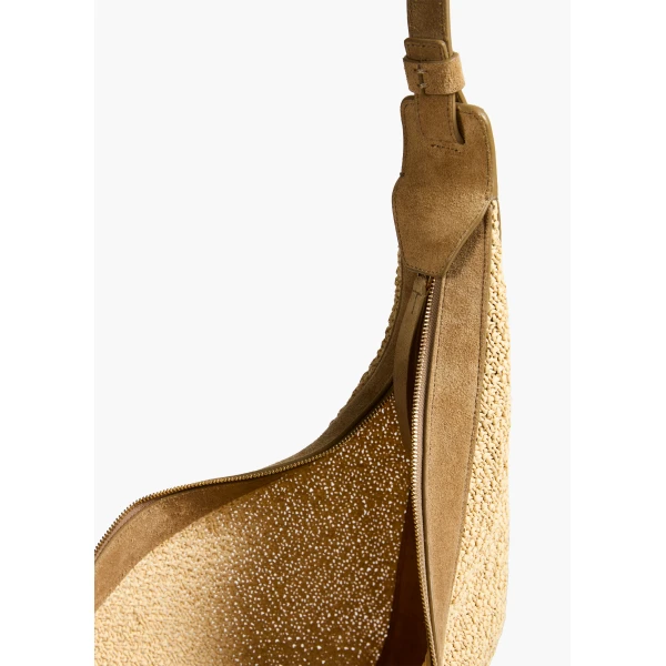 Augustina Hobo in Wheat Suede and Natural Raffia - Image 4