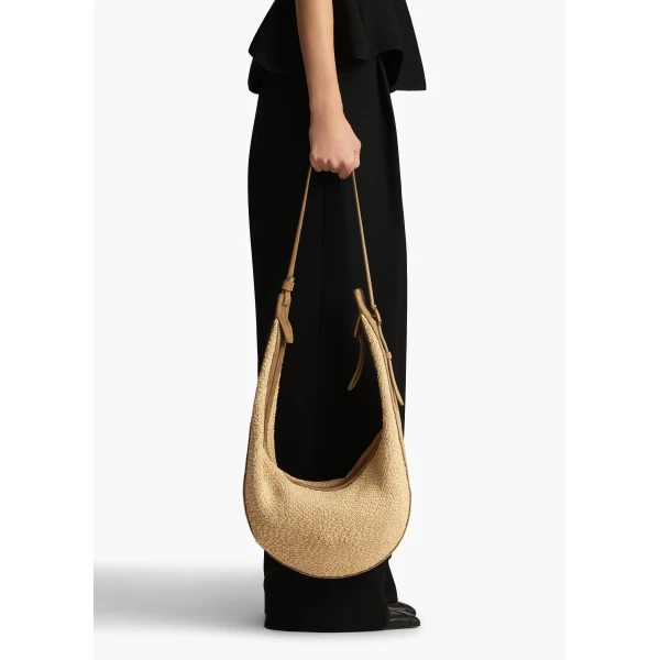 Augustina Hobo in Wheat Suede and Natural Raffia - Image 6