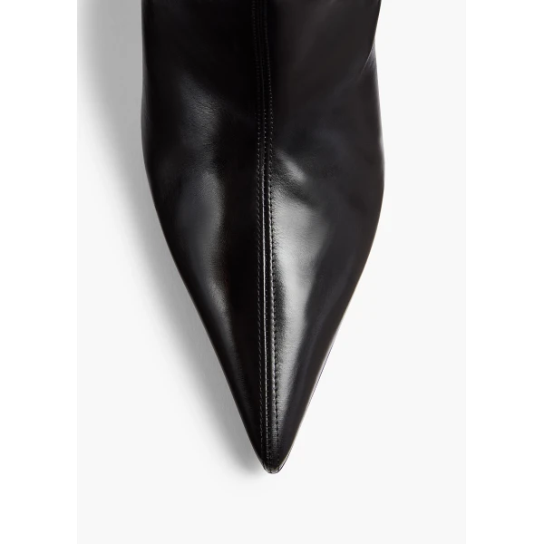 Bella Knee-High Boot in Black Leather - Image 5