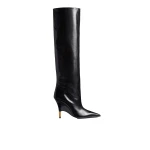 Khaite Bella Knee-High Boot in Black Leather