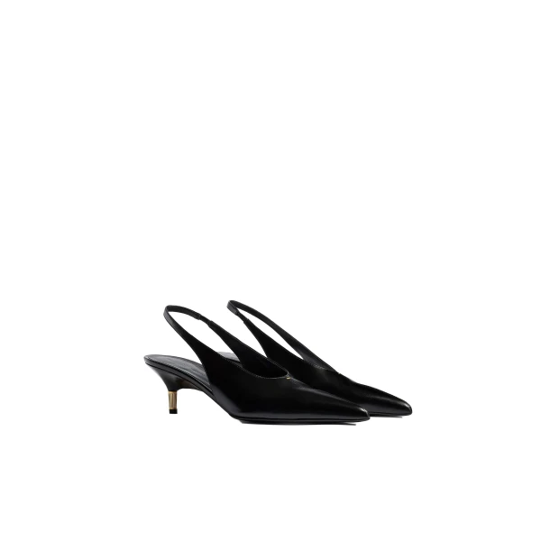 Bella Low Pump in Black Glazed Leather - Image 2
