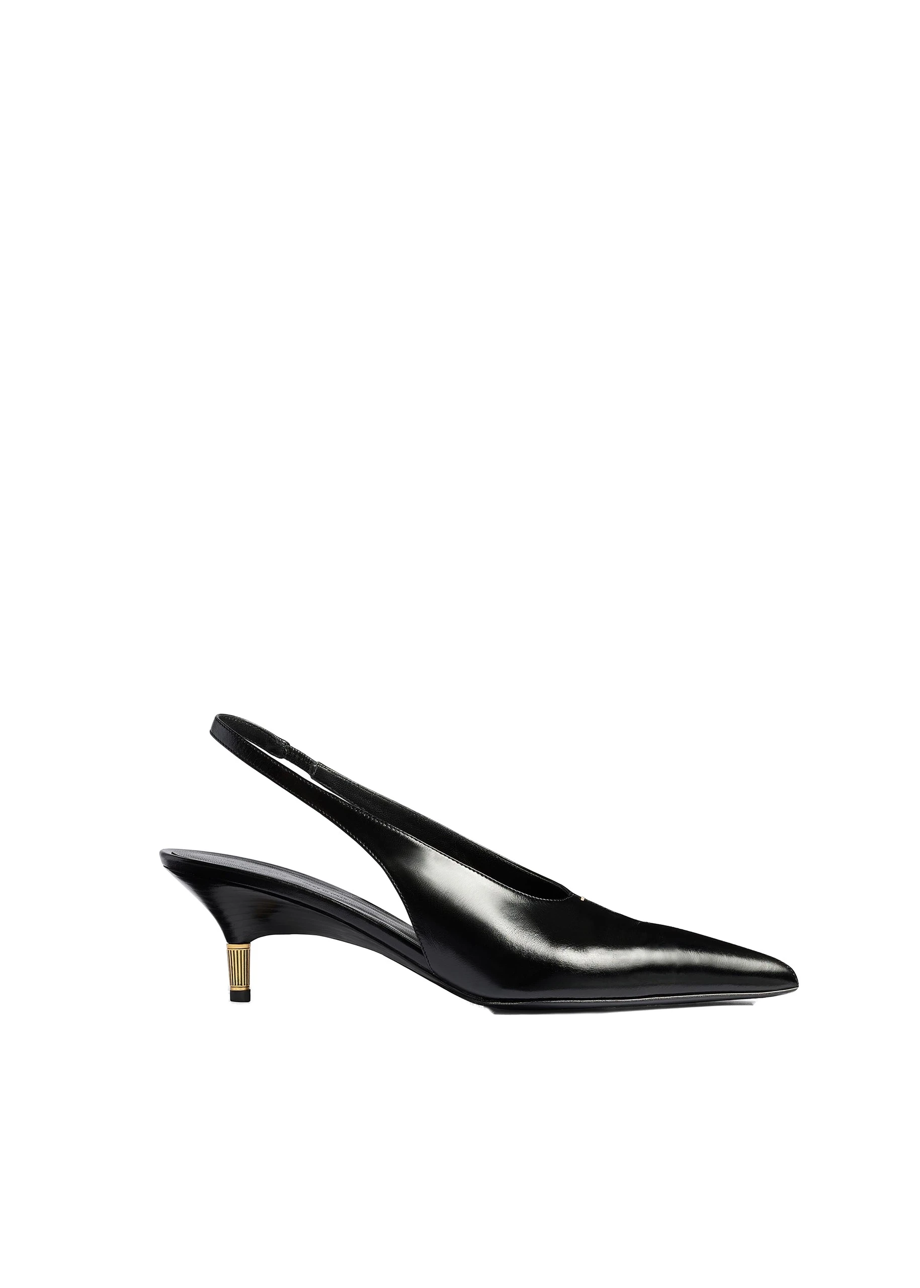 Khaite Bella Low Pump in Black Glazed Leather | Buy Shoes at Luxury Shoes Khaite Bella Low Pump in Black Glazed Leather