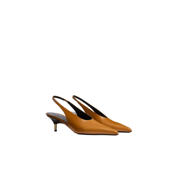 Bella Low Pump in Cuoio Glazed Leather - Image 2