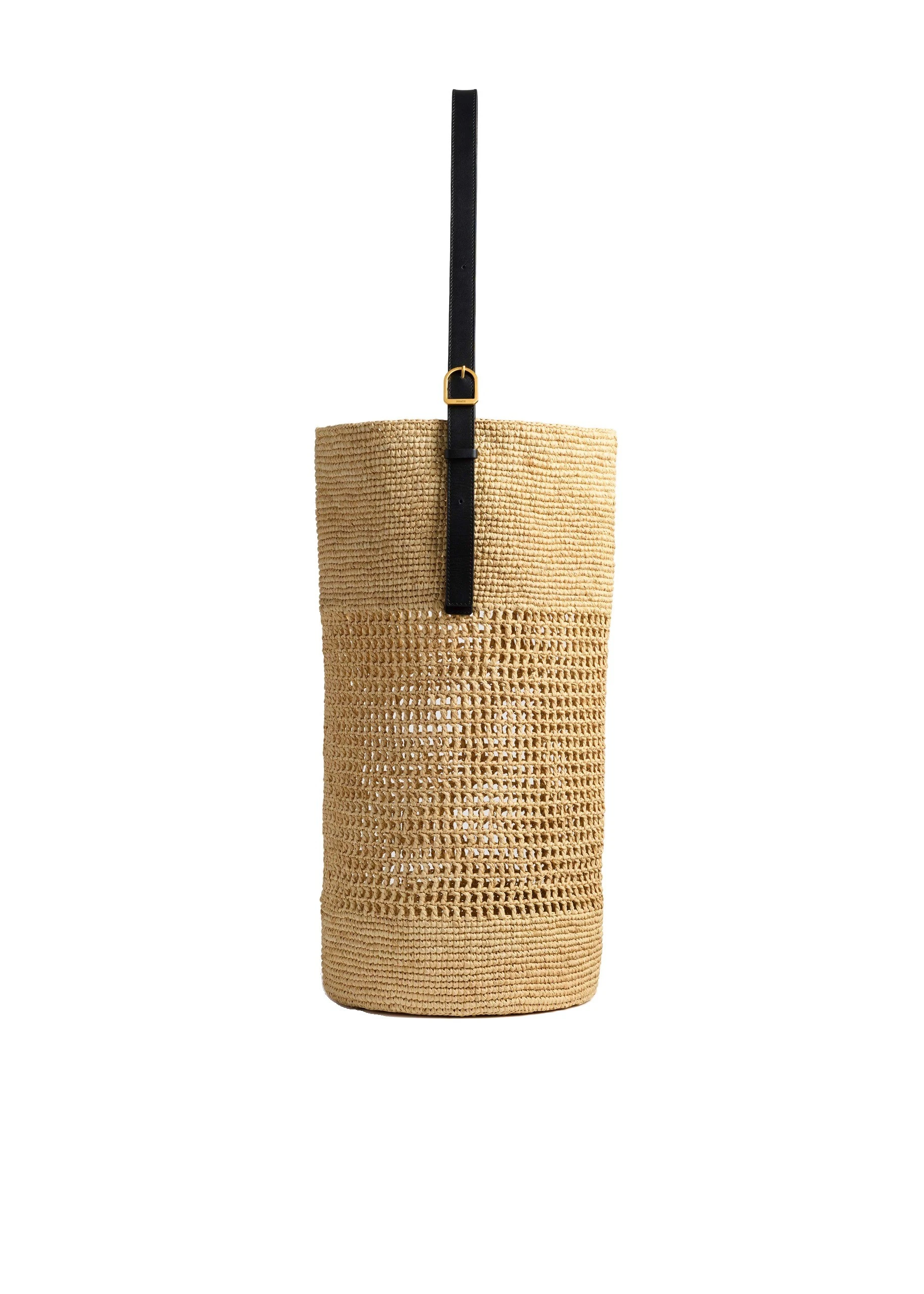 Khaite Billie Bucket Bag in Natural Raffia | Buy Bags at Luxury Shoes Khaite Billie Bucket Bag in Natural Raffia