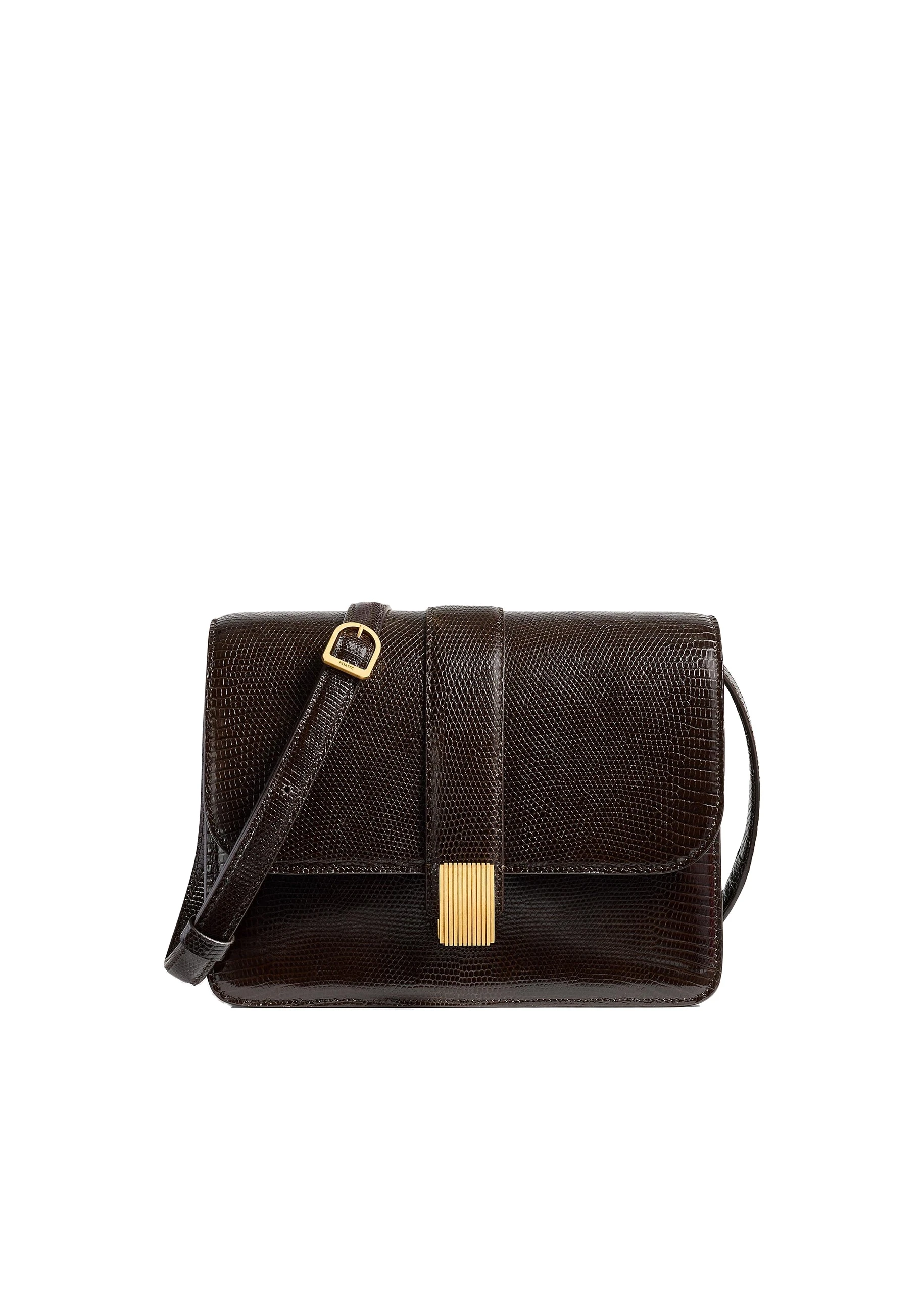 Khaite Blake Crossbody Bag in Ebano Lizard | Buy Bags at Luxury Shoes Khaite Blake Crossbody Bag in Ebano Lizard