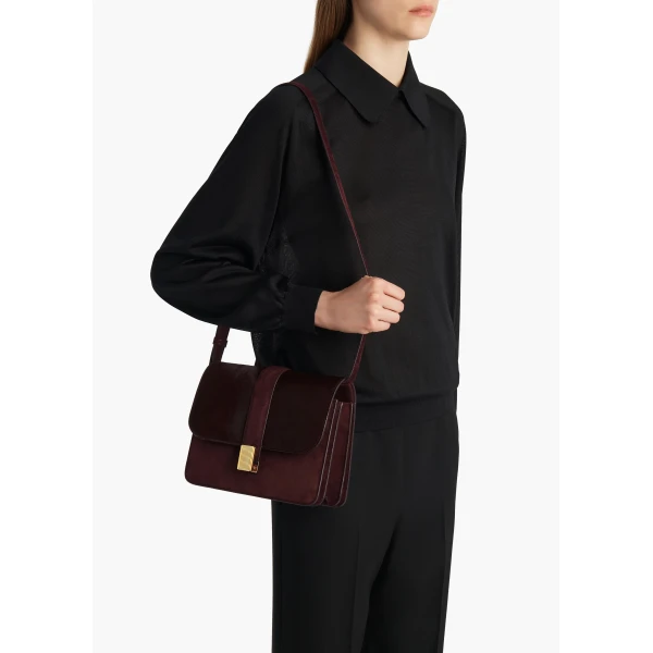 Blake Crossbody Bag in Rouge Noir Haircalf - Image 3