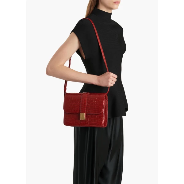 Blake Crossbody Bag in Ruby Alligator - Image 3