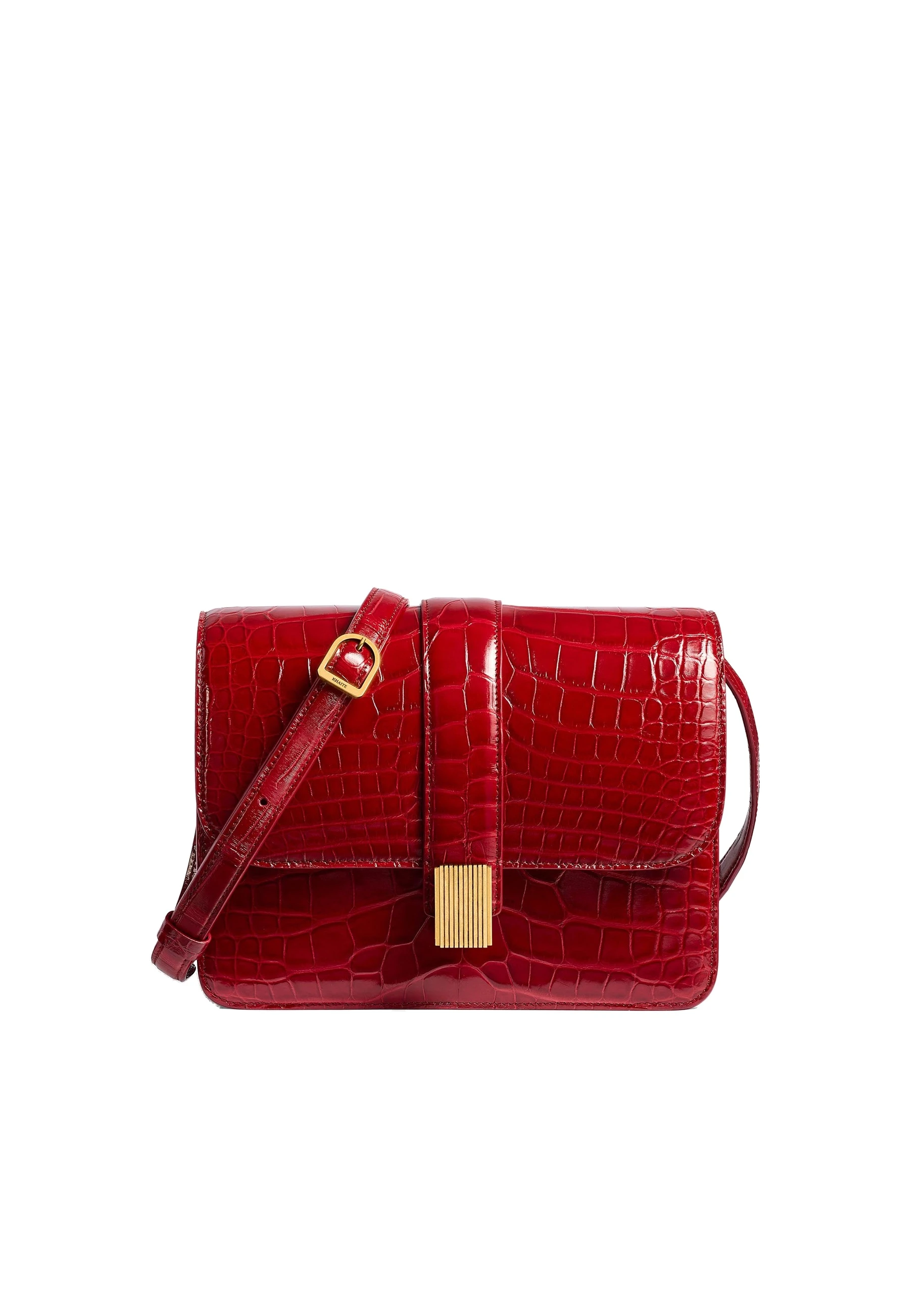 Khaite Blake Crossbody Bag in Ruby Alligator | Buy Bags at Luxury Shoes Khaite Blake Crossbody Bag in Ruby Alligator