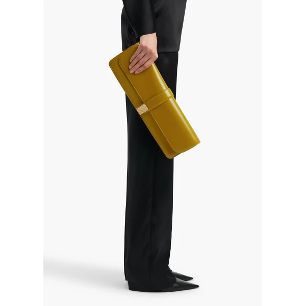 Blake Long Clutch in Golden Olive - Image 3