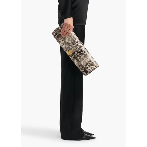 Blake Long Clutch in Natural Python - Image 3