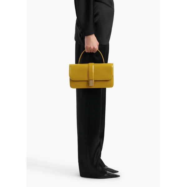 Blake Top Handle Bag in Golden Olive - Image 6