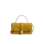 Khaite Blake Top Handle Bag in Golden Olive Alligator