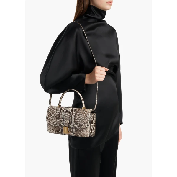 Blake Top Handle Bag in Natural Python - Image 3