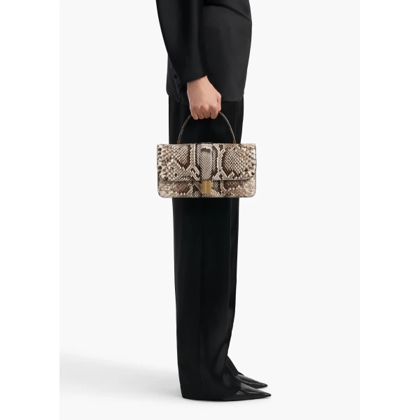 Blake Top Handle Bag in Natural Python - Image 6