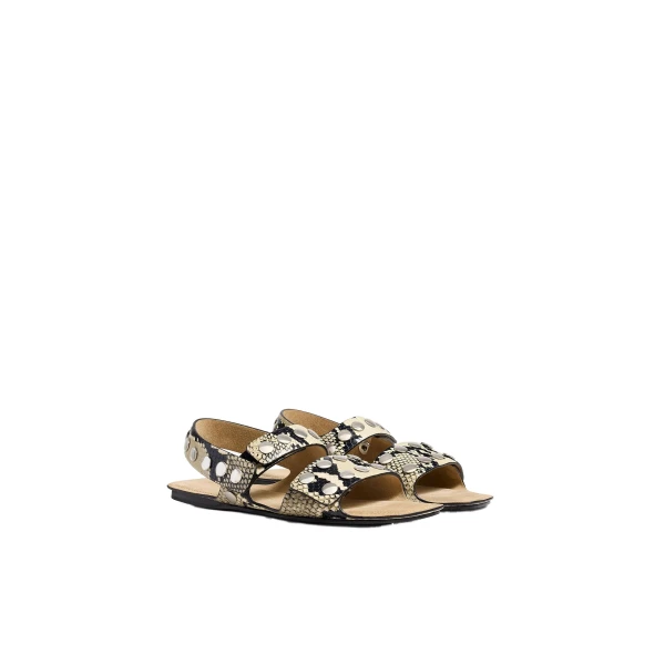 Boden Sandal in Python-Embossed Leather with Silver Studs - Image 2