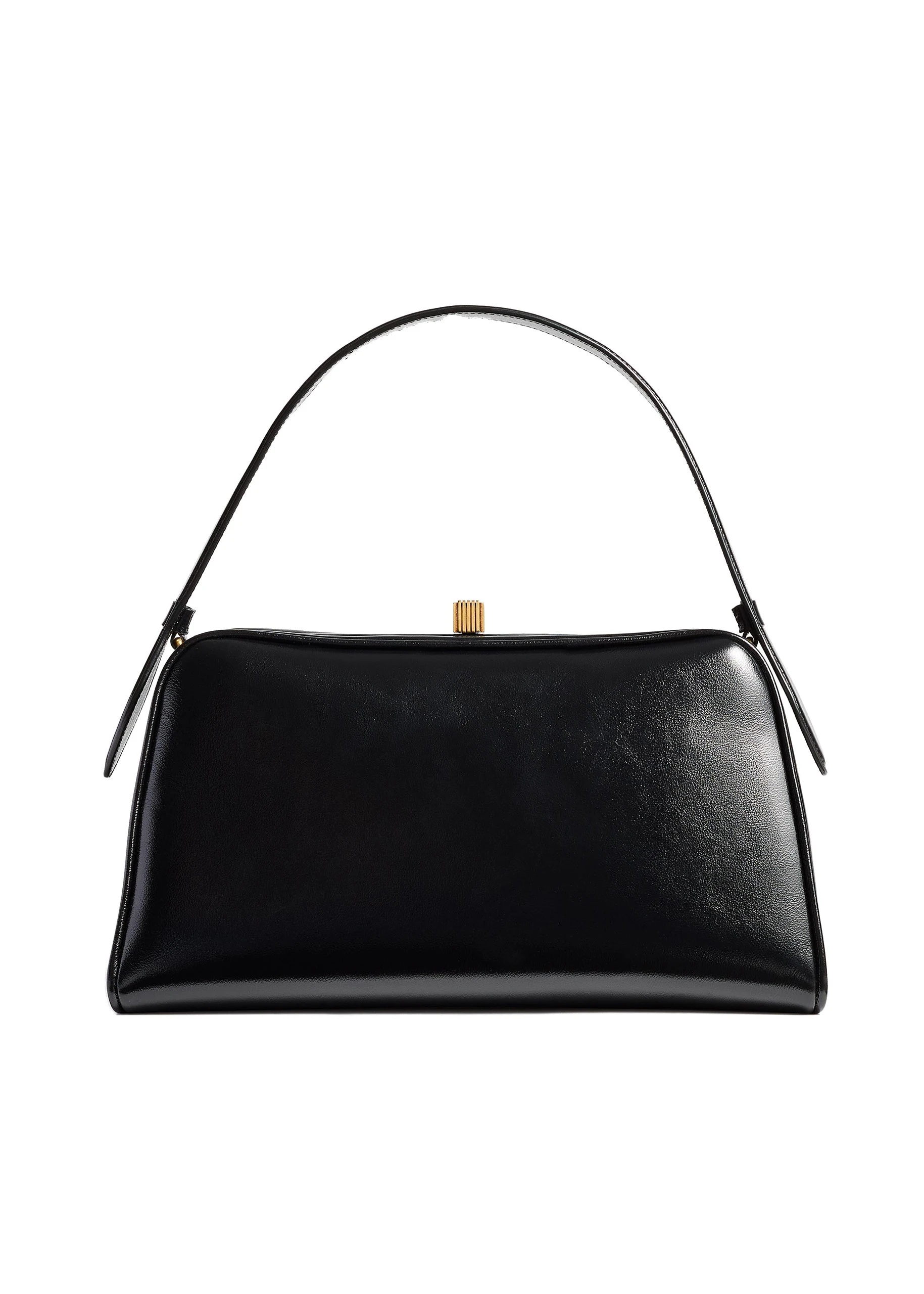Khaite Cate Bag in Black Crackle Patent Leather | Buy Bags at Luxury Shoes Khaite Cate Bag in Black Crackle Patent Leather